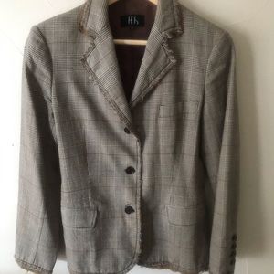 Hh ITALY brown plaid jacket